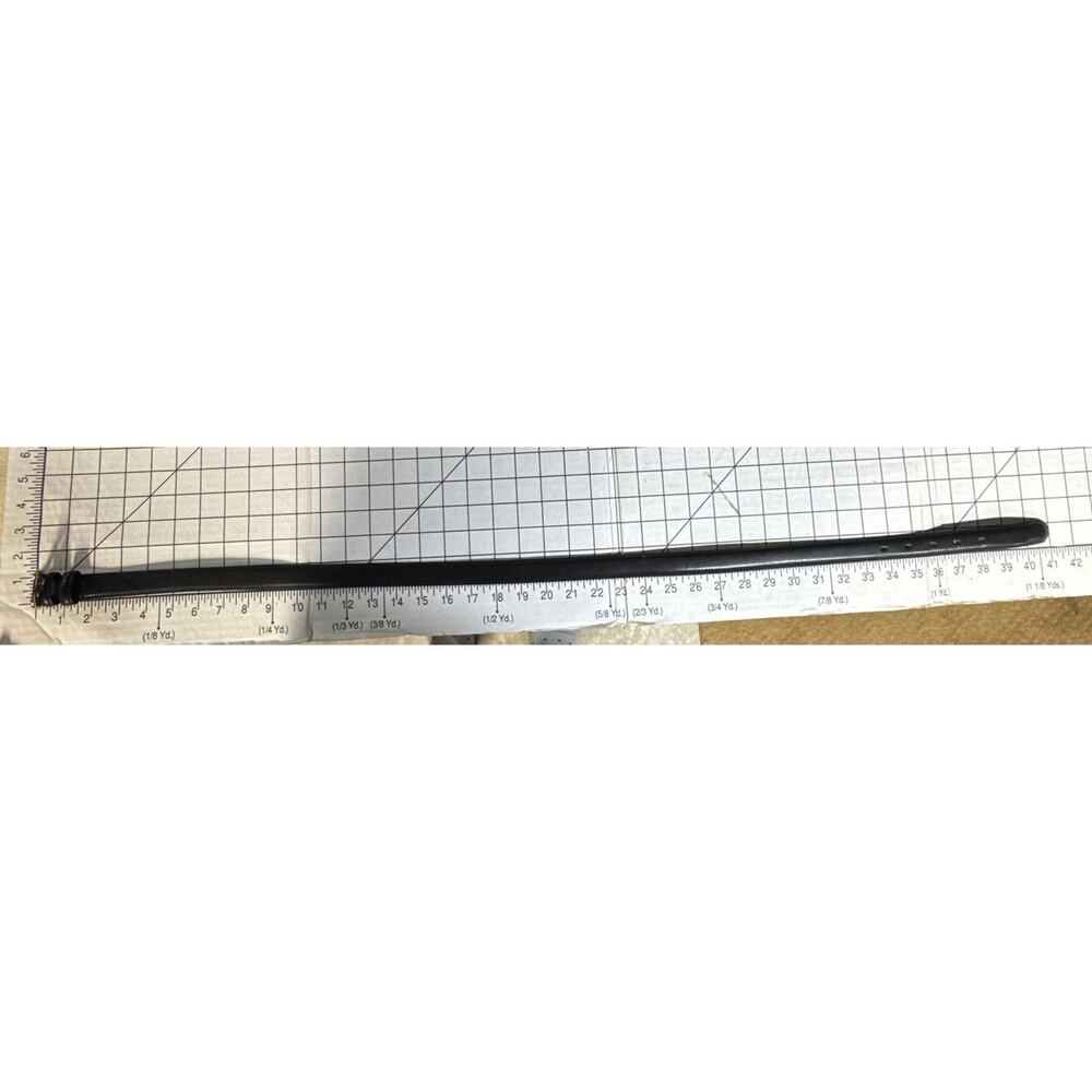 Vintage Black Leather Brass Buckle 1" Wide Dress Belt Men 36" - Picture 8 of 8